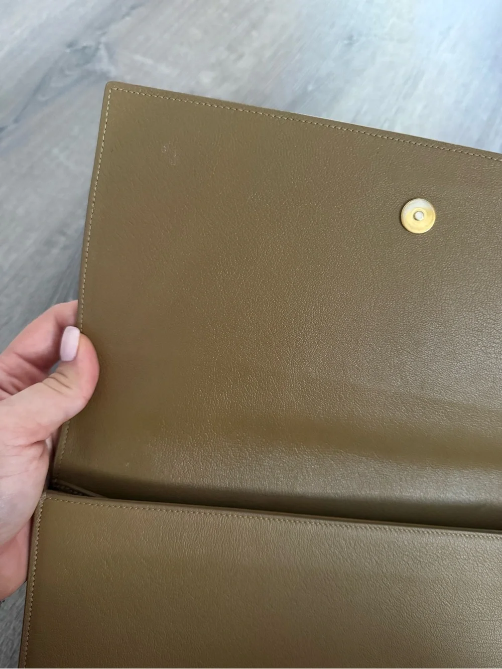 Yves Saint Laurent Camel Leather Embossed YSL Clutch - Picture 4 of 9